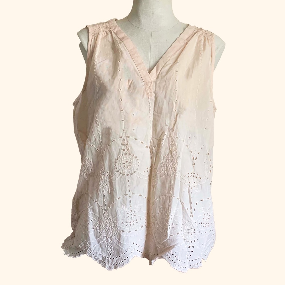 Gap Light Pink Sleeveless Blouse Sz M Tall